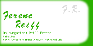 ferenc reiff business card